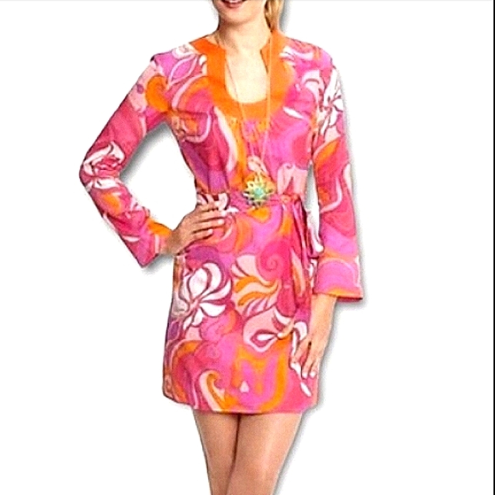 TRINA TURK Banana Repubkic Paisley Swirl Silk Blend Multicolored Dress NWOT